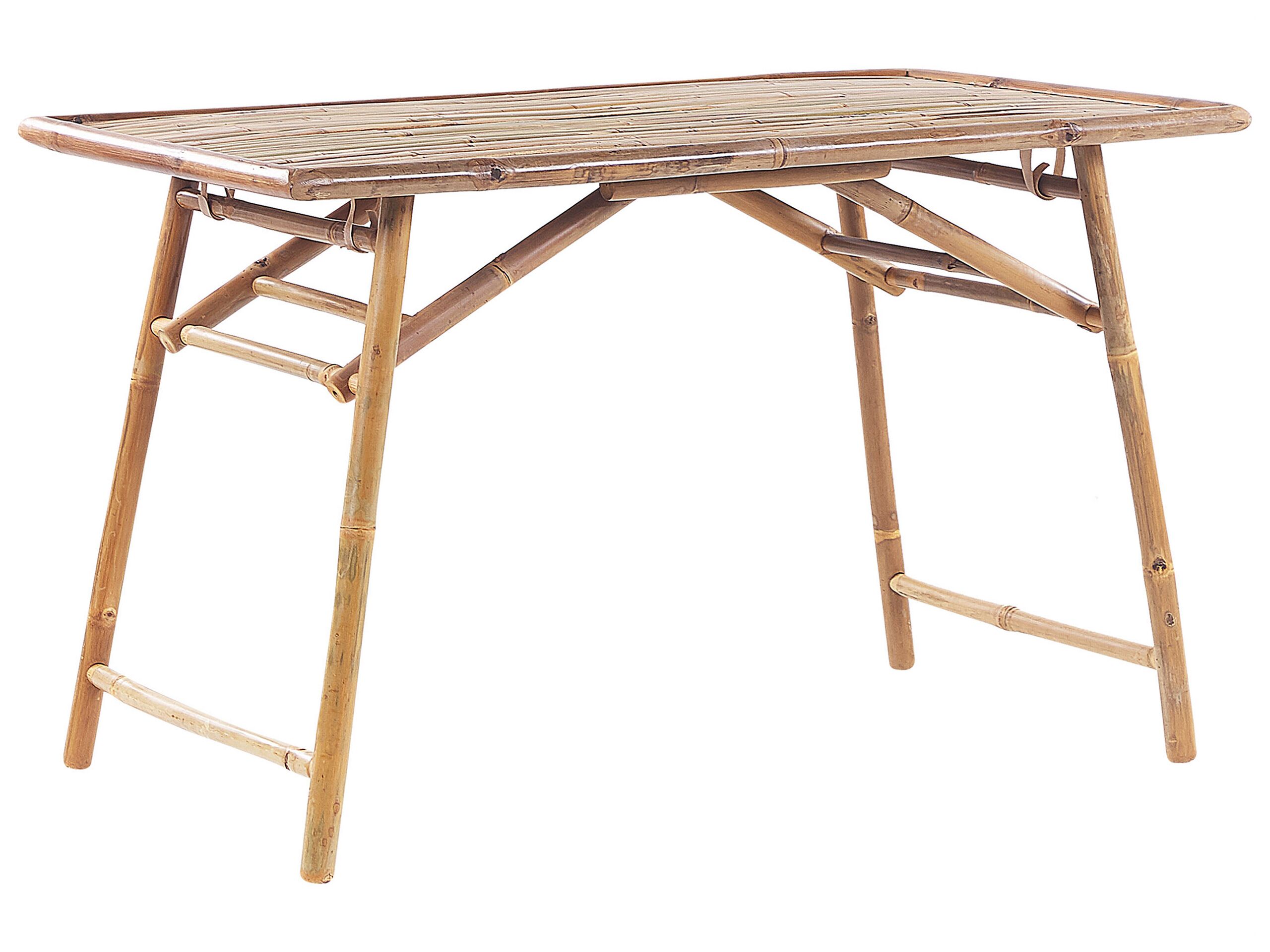 Mesa de jardín molise 120 cm 69 cm bambú marrón claro