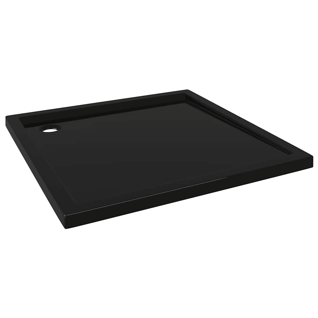 vidaXL plato de ducha cuadrado de abs negro 80x80 cm