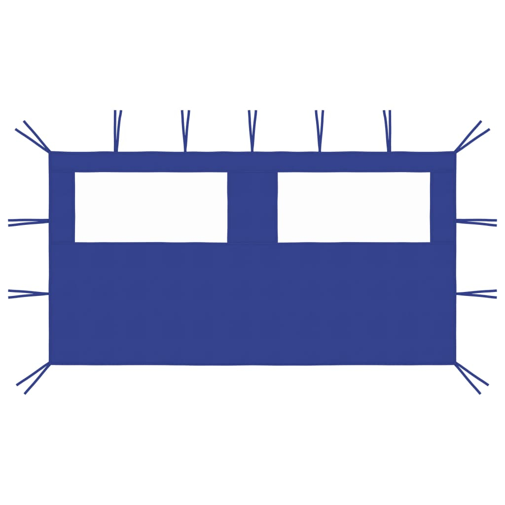 vidaXL pared lateral de cenador con ventanas azul 4x2 m