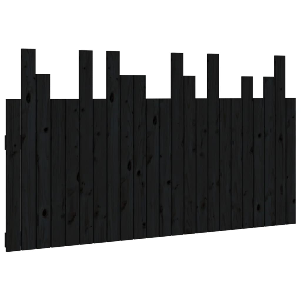 vidaXL cabecero de cama de pared madera maciza pino negro 146,5x3x80cm