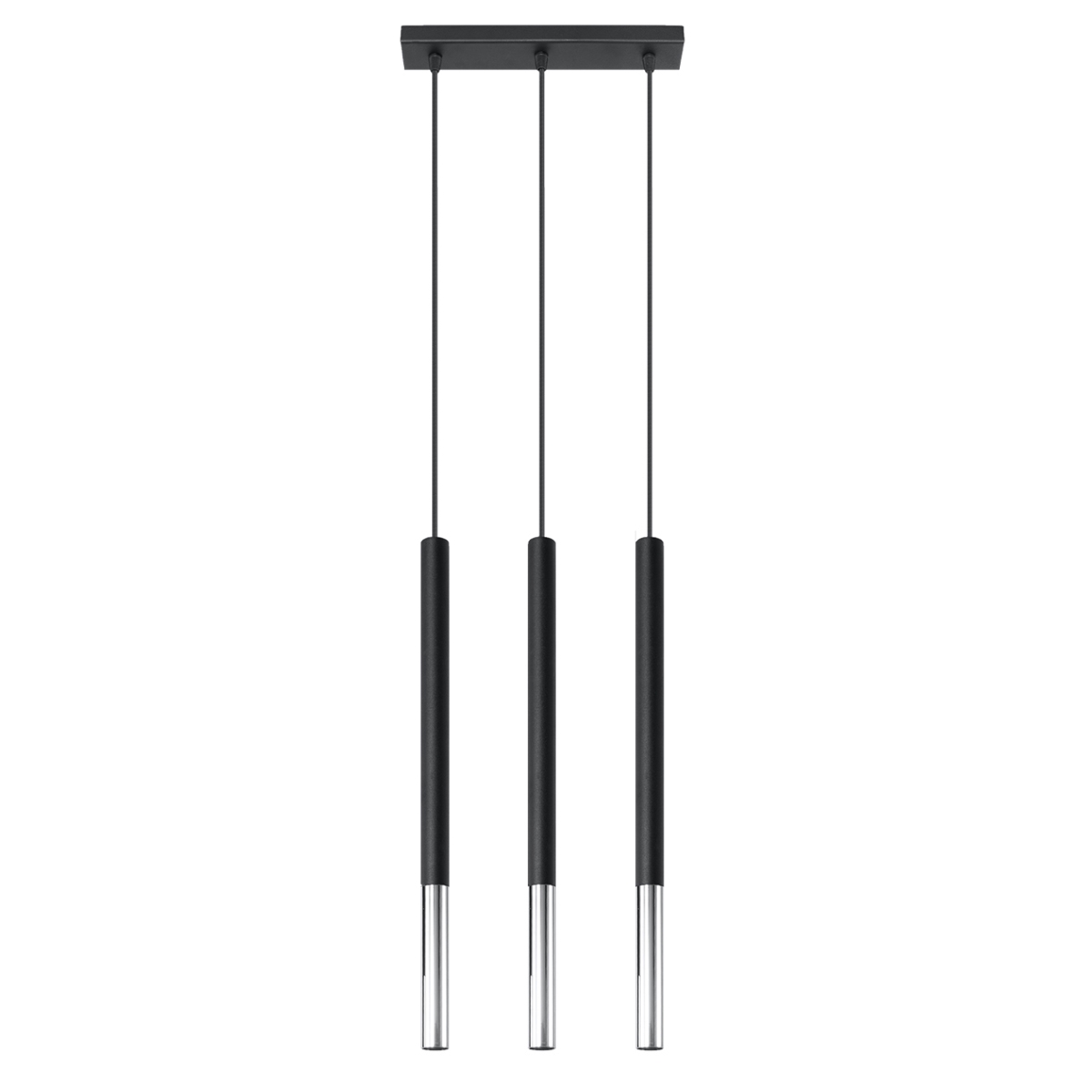 Lámpara coLGante mozaica 3 negro/cromo acero 30x90x5cm
