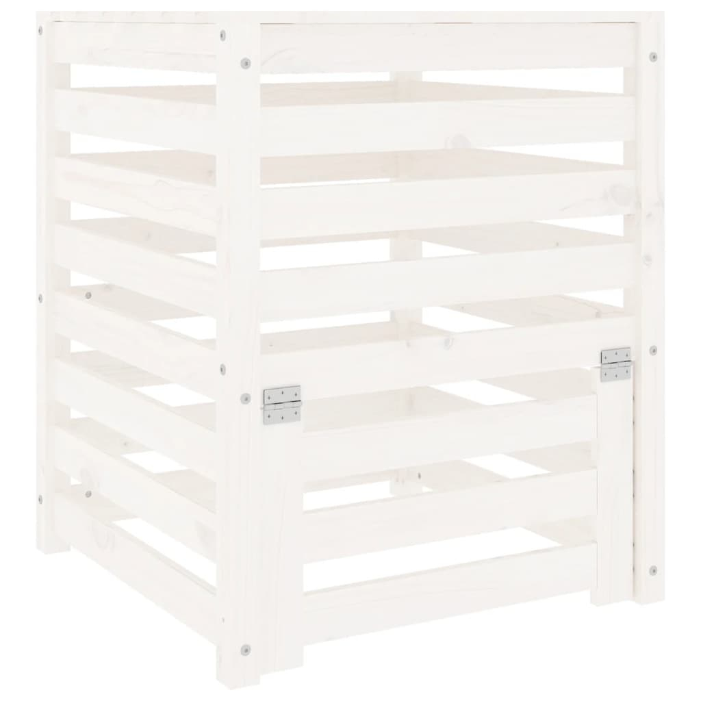 vidaXL compostador de madera maciza de pino blanco 63,5x63,5x77,5 cm