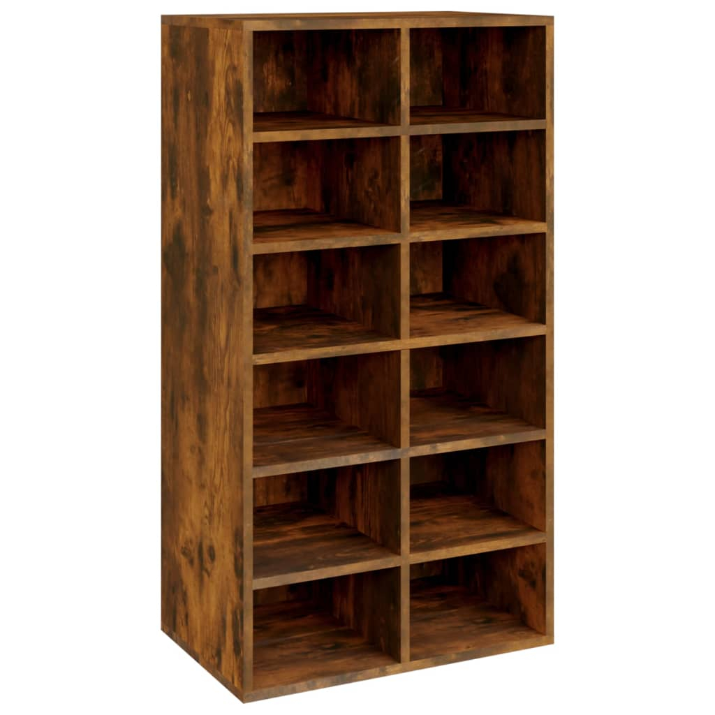 vidaXL zapatero madera contrachapada roble ahumado 54x34x100,5 cm