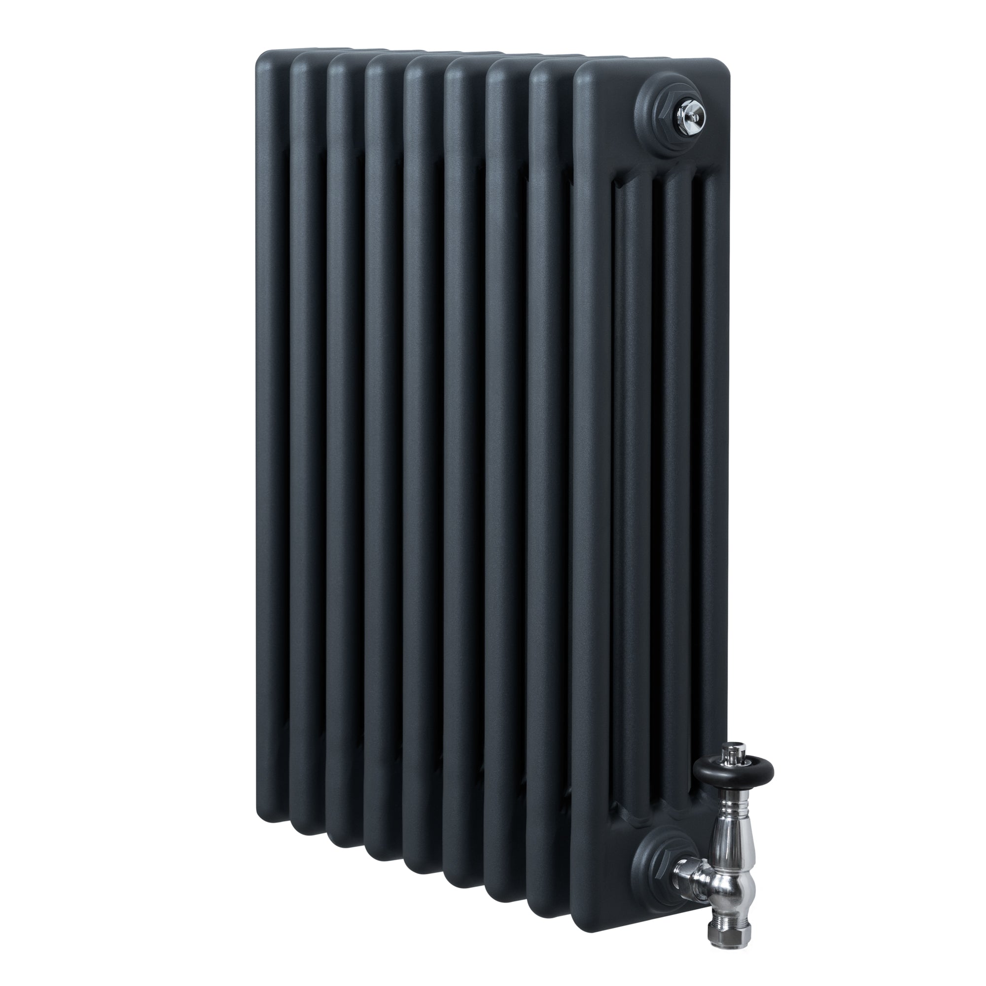 Radiador tradicional de 4 columnas y válvulas – 600 x 425 mm – gris