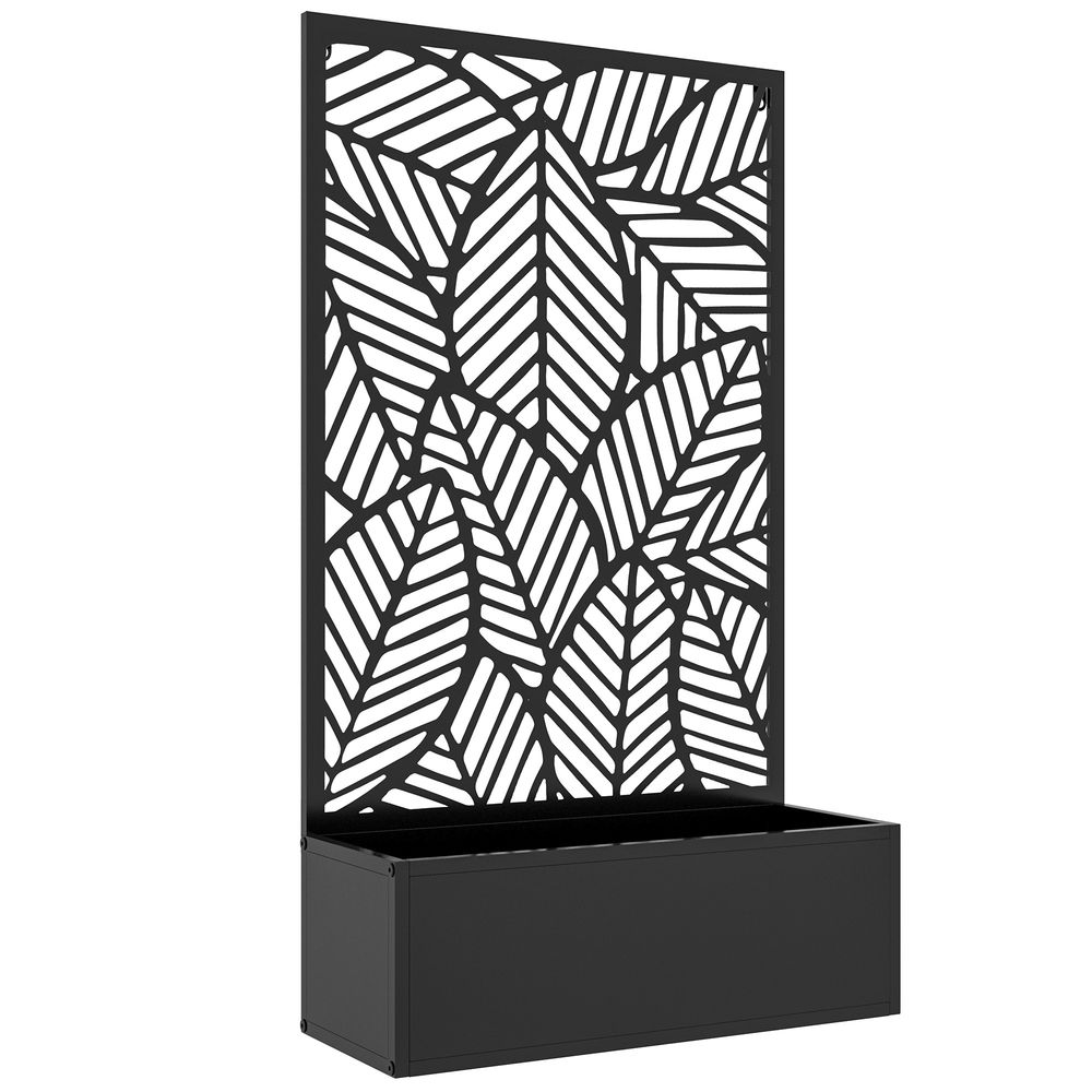 Jardinera con biombo 61x23x113 cm metal Outsunny