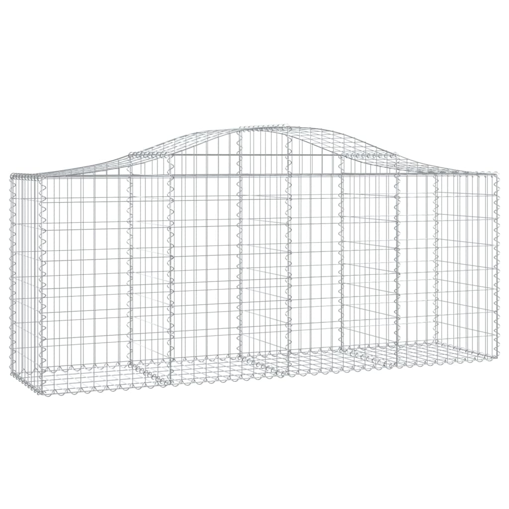 vidaXL cestas de gaviones 12 uds forma de arco hierro 200x50x80/100 cm