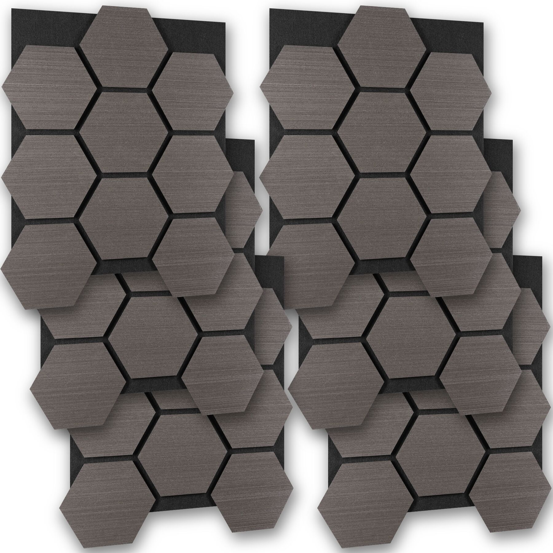 Tectake 6 paneles de pared, mdf absorbente, 76x62x1,8 cm, roble gris