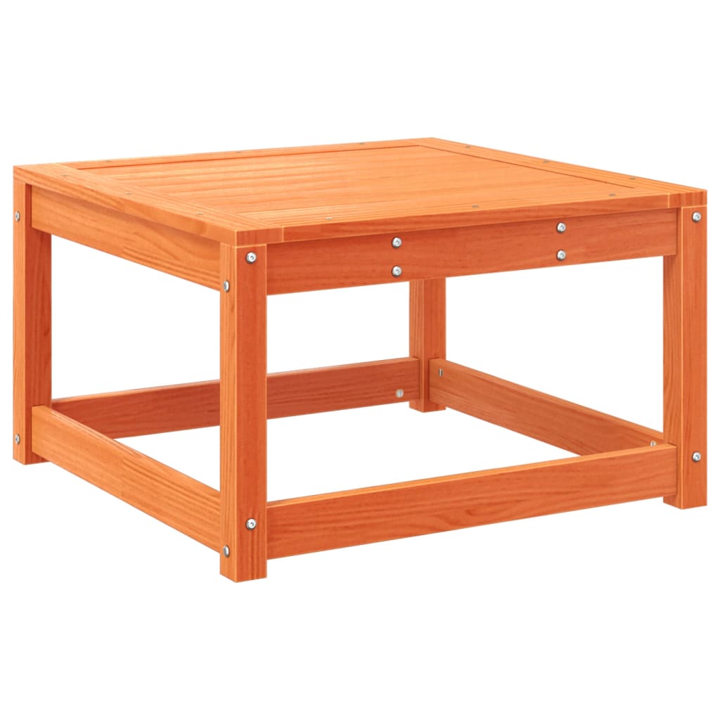 vidaXL taburete de jardín madera maciza de pino marrón cera
