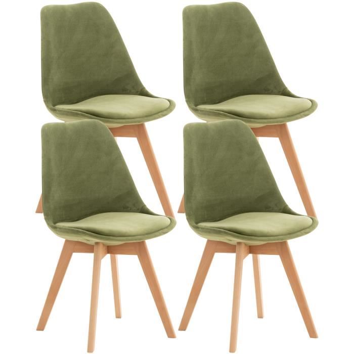 Sillas vintage - terciopelo verde claro - lote de 4