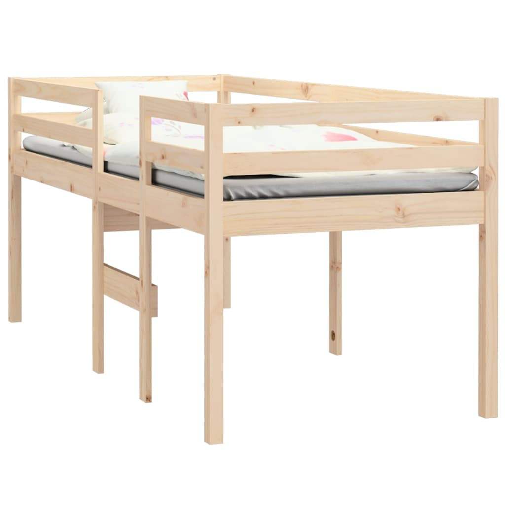 vidaXL cama alta madera maciza de pino 90x190 cm