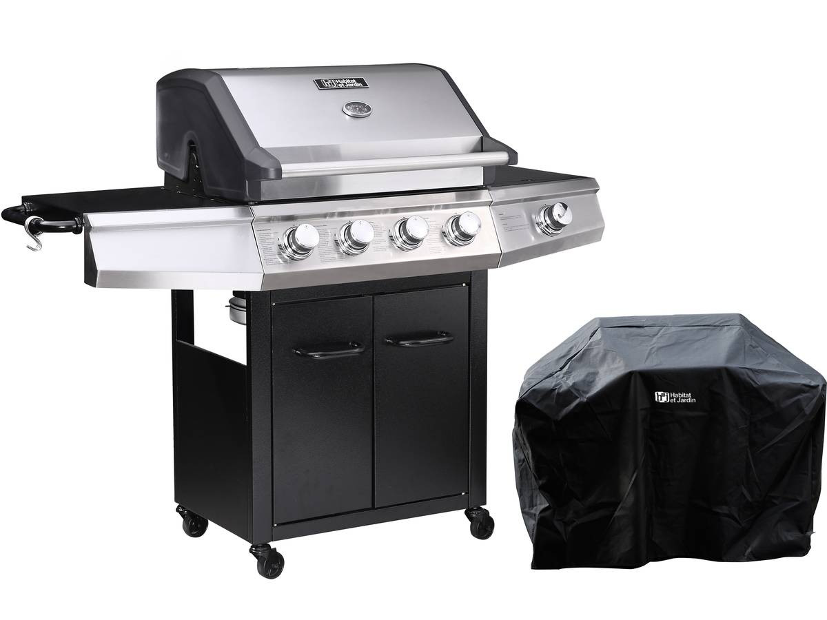 Barbacoa a gas "bingo 5" - 5 quemadores (1 lateral) - 15.2kw + funda de pro