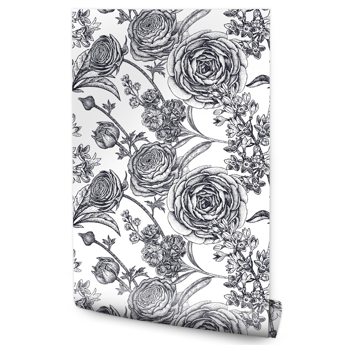 Papel Pintado Para Salón Con Flores Rosas Naturaleza 53cm x 10m