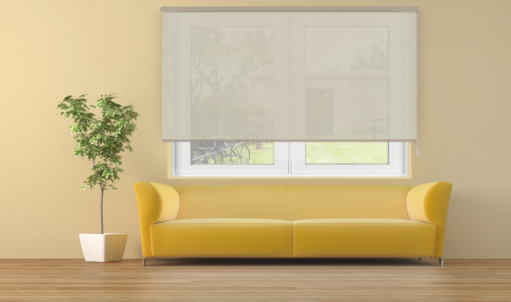 Estor enrollable traslúcido cotton beige 220 x 250cm