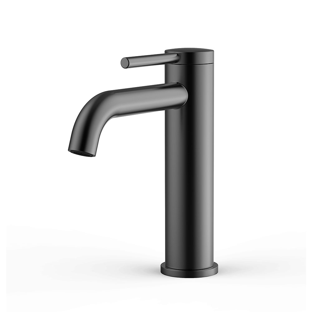 Kibath grifo de lavabo monomando gun metal antracita de latón