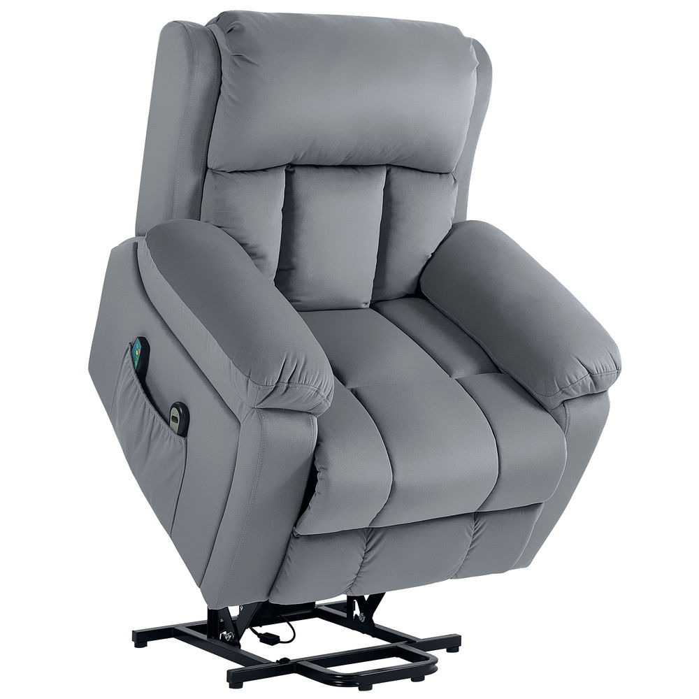 Sillón levanta persona 90x95x103 cm cuero sintético, acero color gris