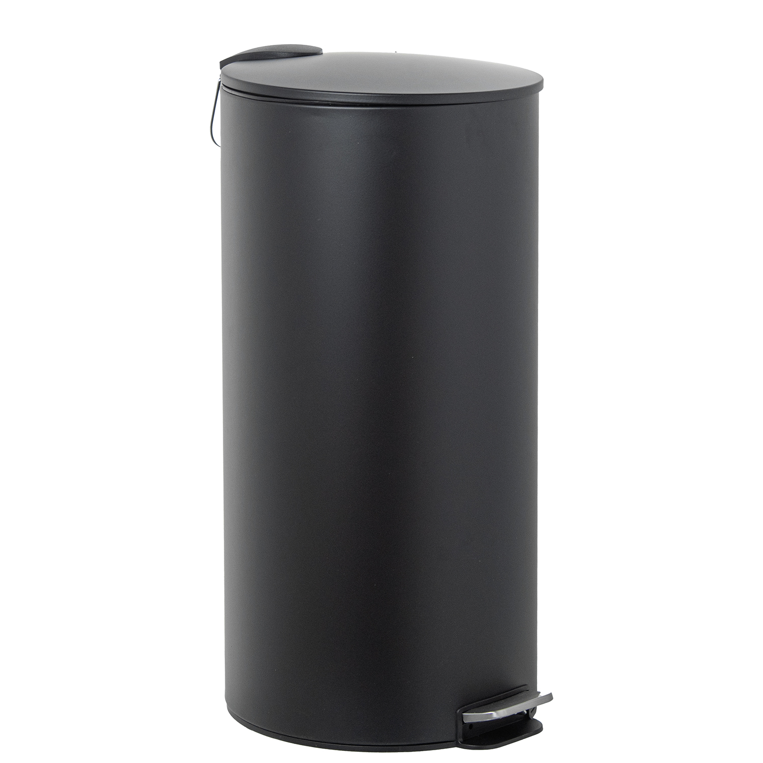 Papelera acero inoxidable 27l. Con pedal negra