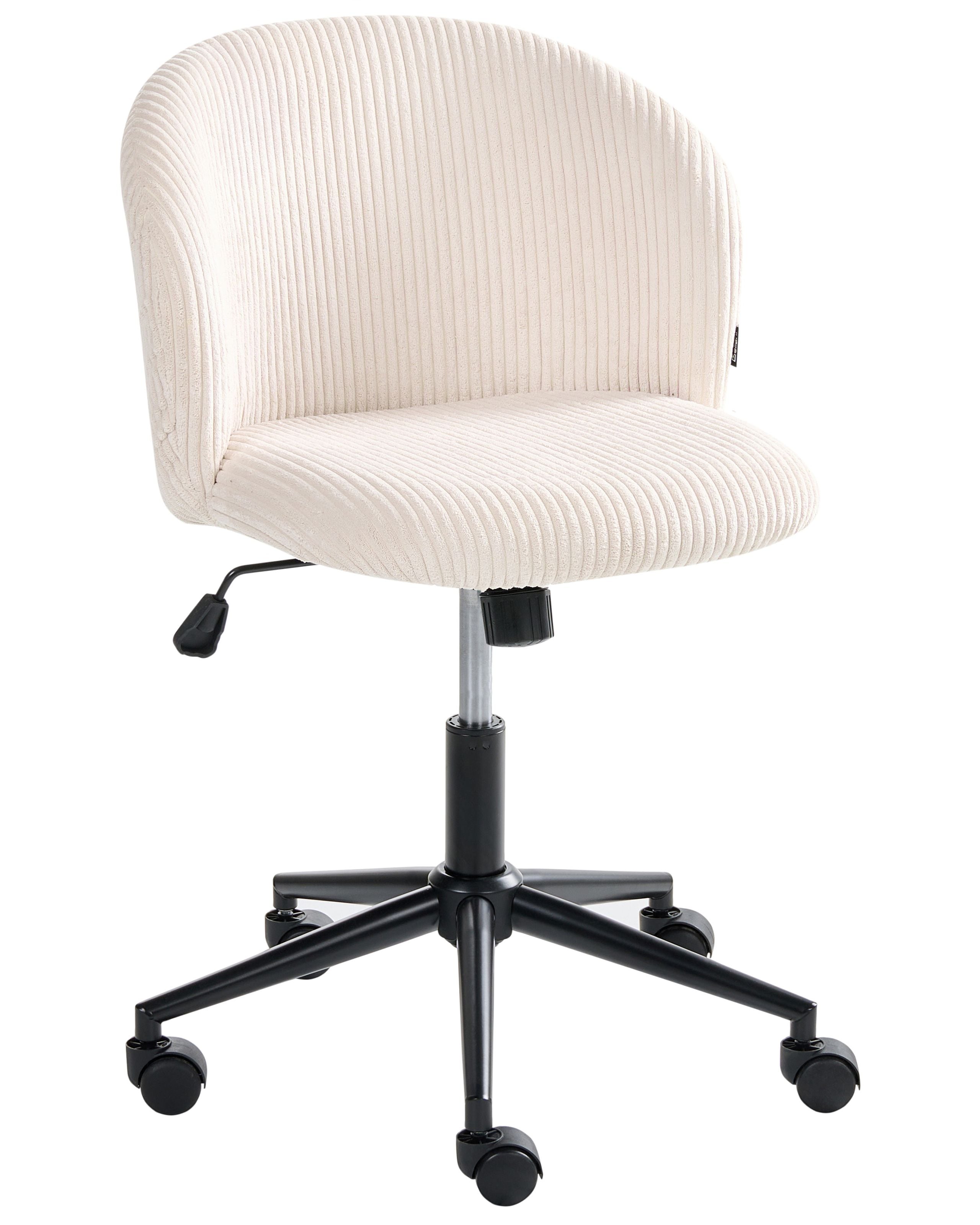 Silla de oficina miles pana blanco crema