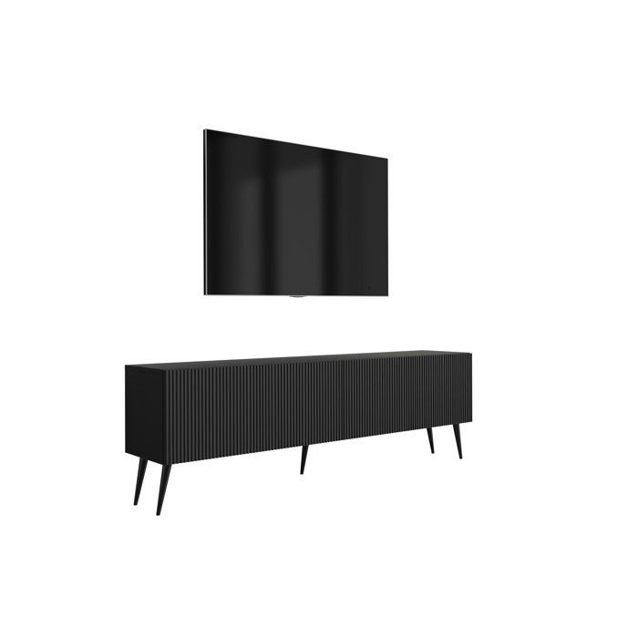 Mueble tv diseño - negro mate - estratificado - 170 cm