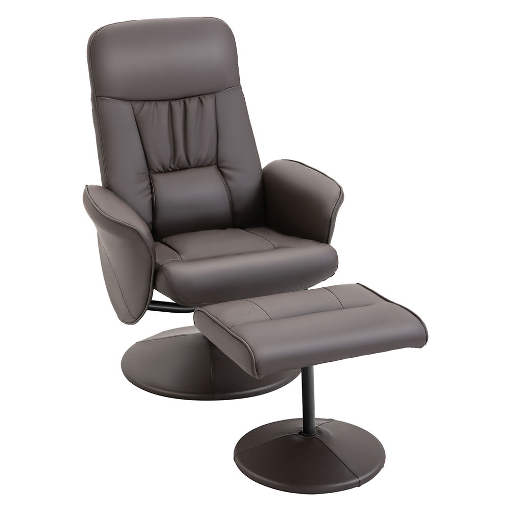Sillón reclinable otomana 76x81x101 cm metal, pu, espuma color marrón
