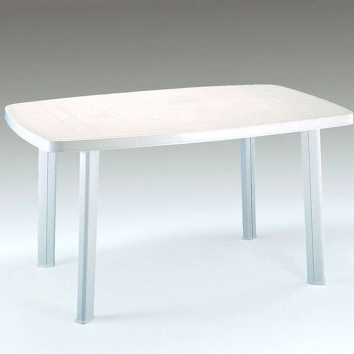 Mesa ovalada faro color blanco para exterior 72 x 137 x 85