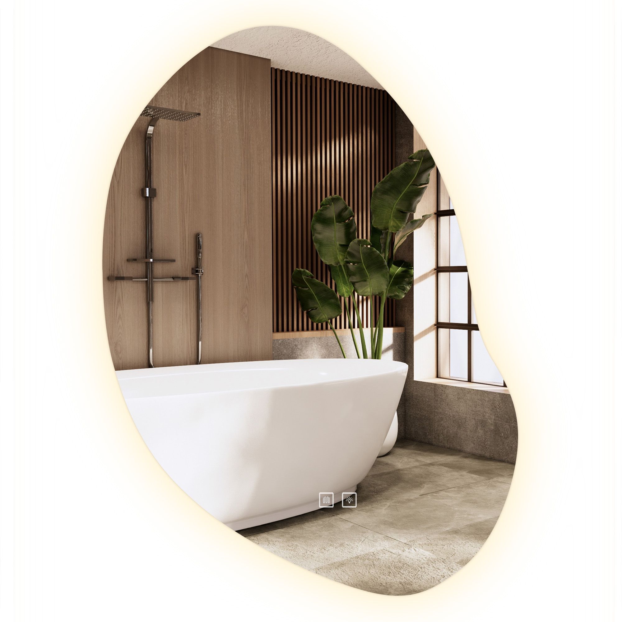 Rea espejo LED 80x60cm cloud c, 2x80x60 cm