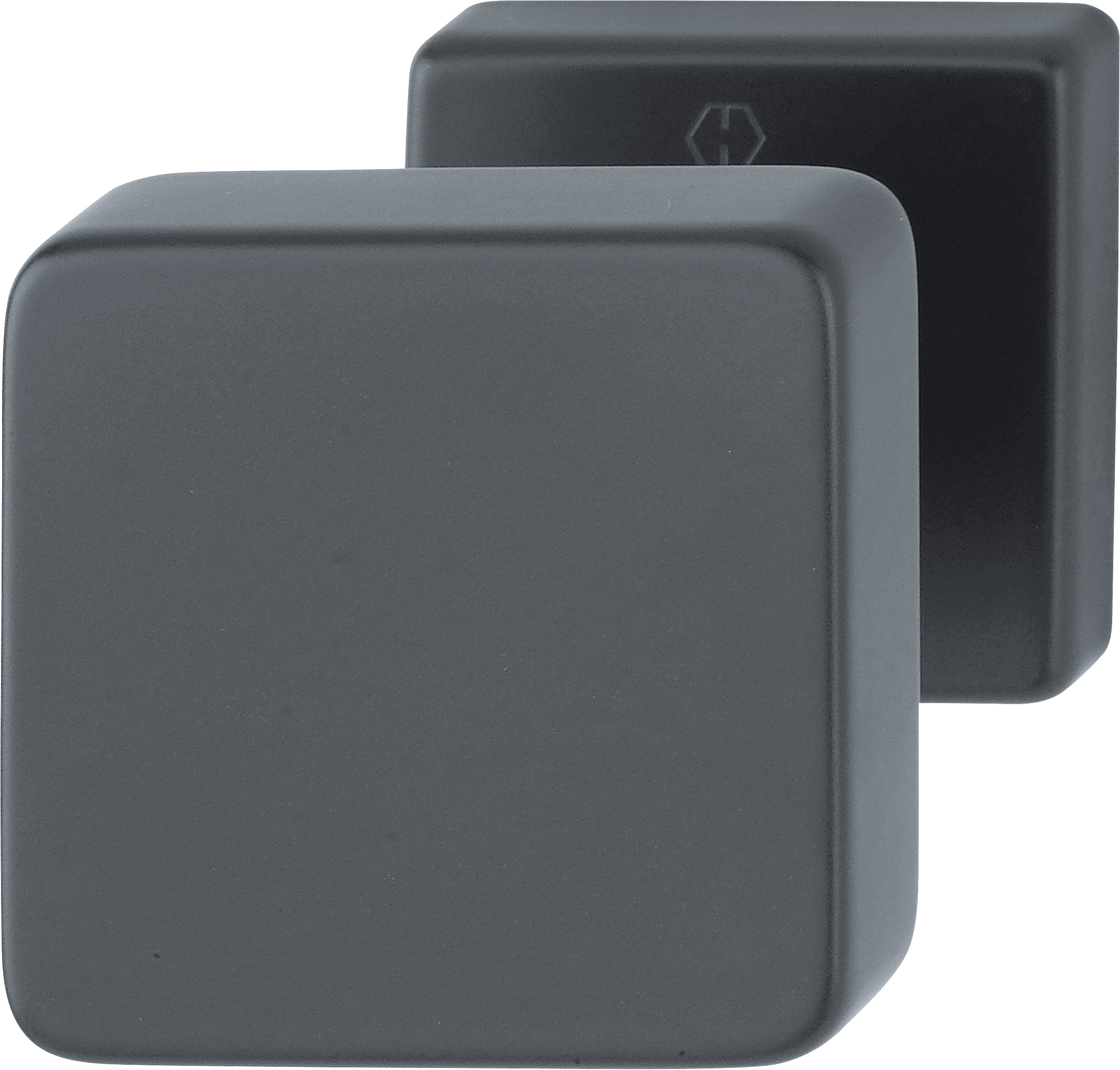 Pomo 43h/843 cuadrado con base para puerta negro mate f9714m