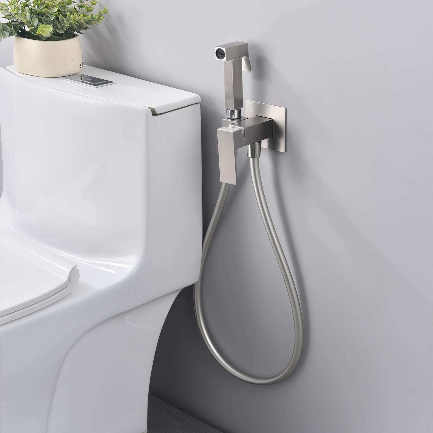 Set de ducha higiénica sky bath níquel cepillado inox s304 serie serenity