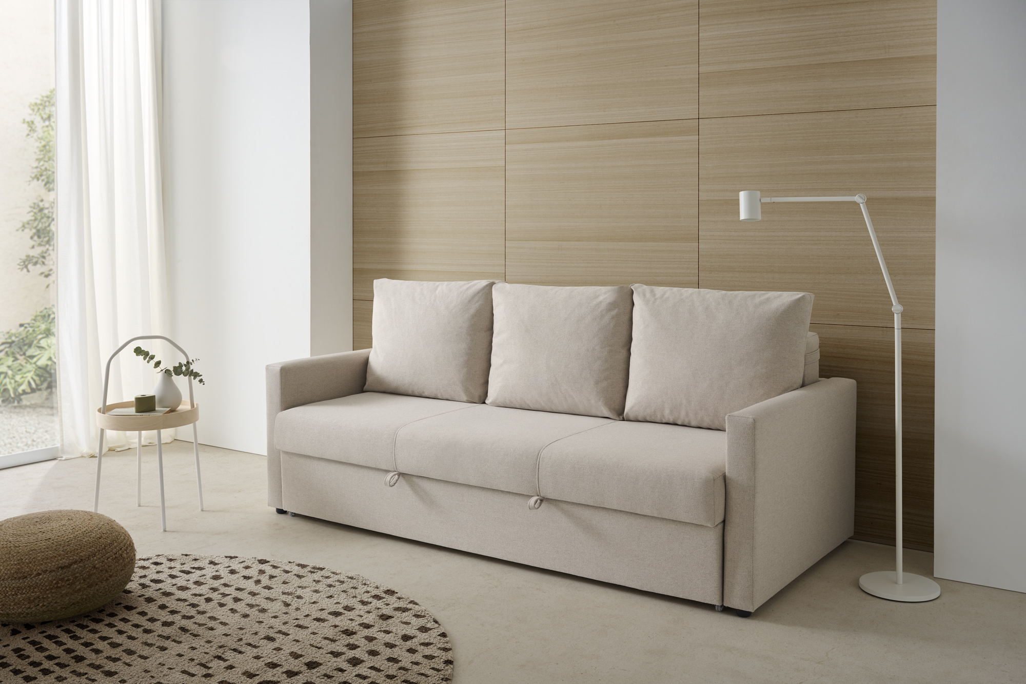 Sofá cama alta gama 3 plazas eden beige