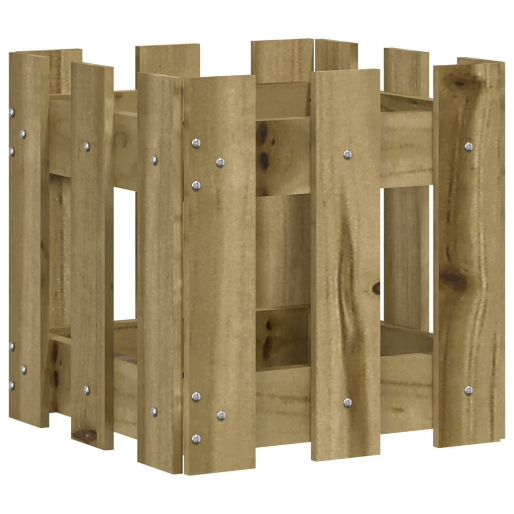 vidaXL jardinera diseño de valla madera de pino impregnada 30x30x30 cm