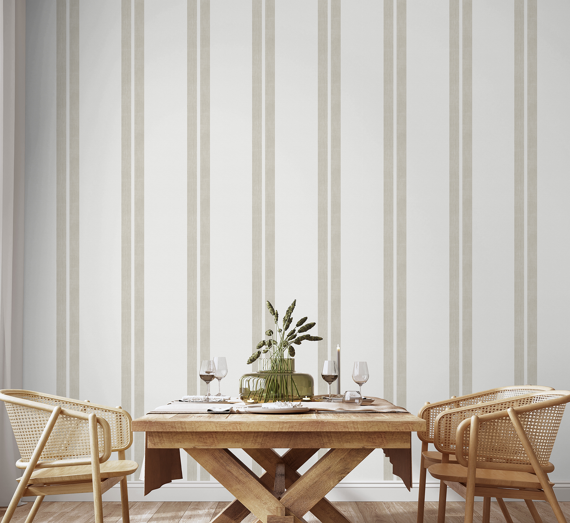 Papel pintado tnt autoadhesivo rayas doble beige 53x600 cm