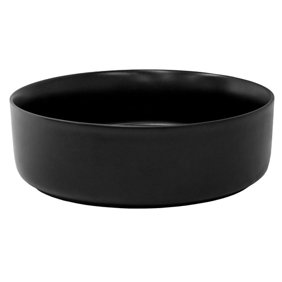 Lavabo negro encimera cerámica sin rebosadero ø 360x120 mm