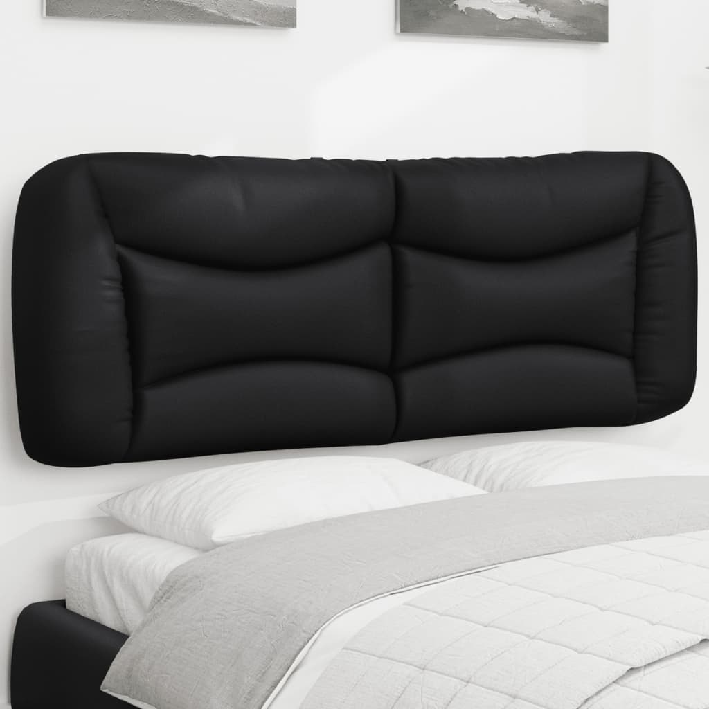 Cabecero de cama acolchado cuero sintético negro 140 cm eso6905