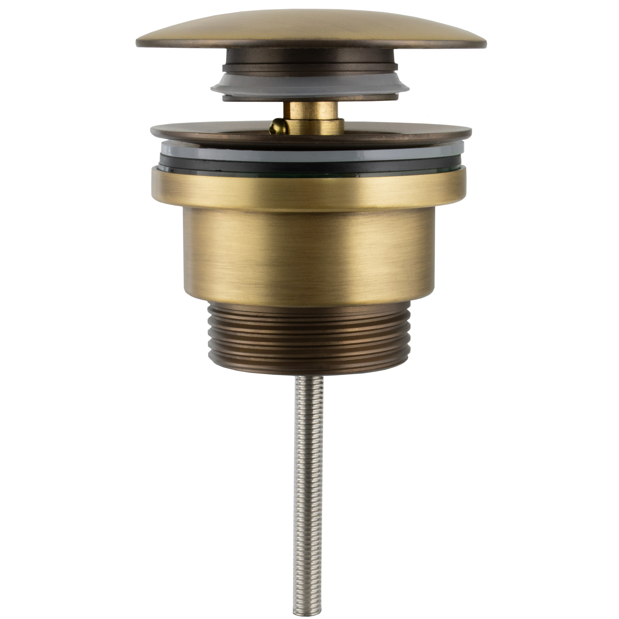 Valaz valvula click clack para lavabo o bide redondo dorado envejecido