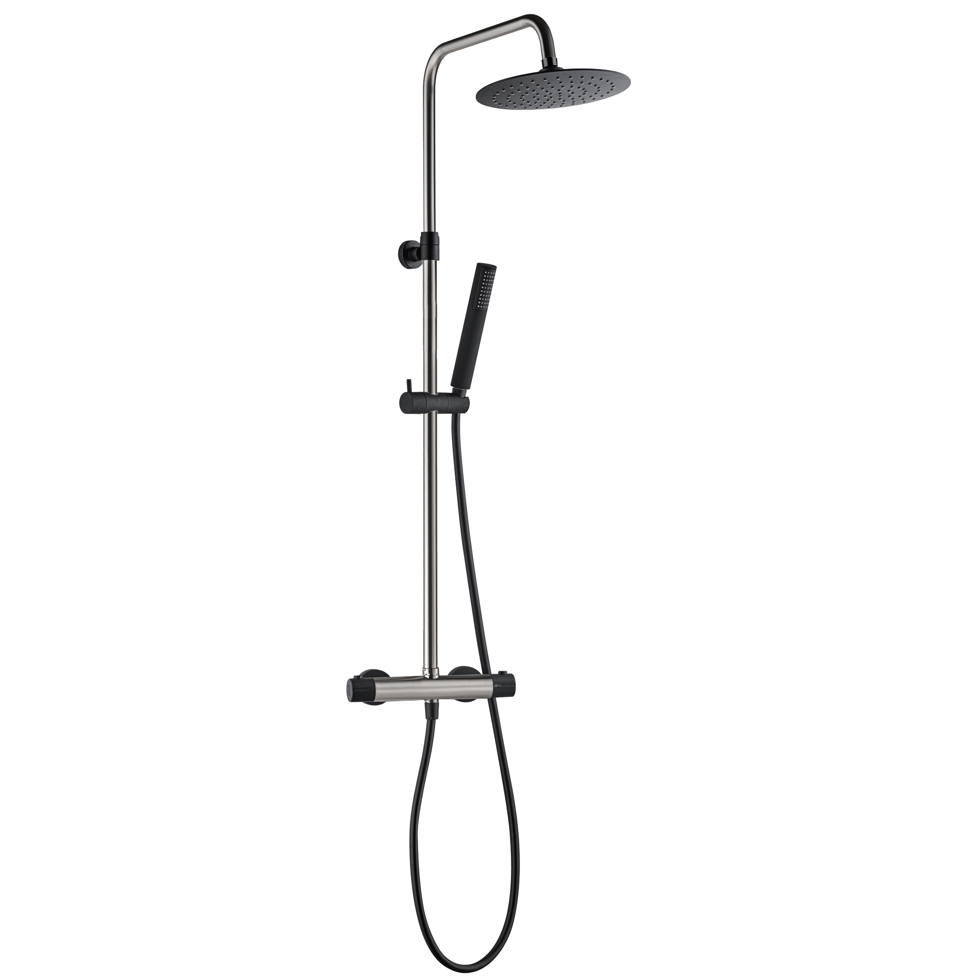 Kissy columna de ducha termostática acero inoxidable y negra