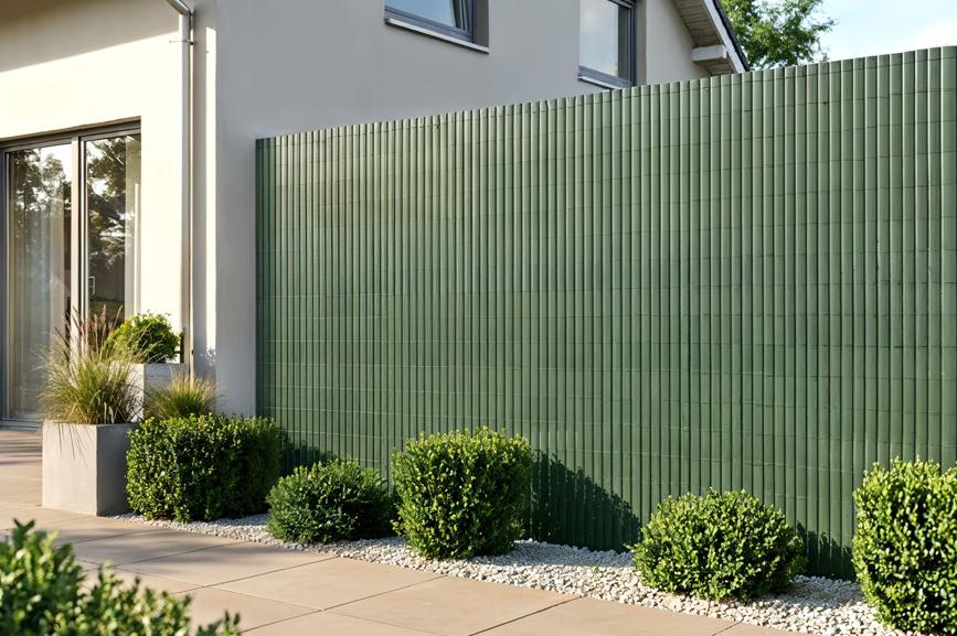Pantalla de caña de PVC viso, 3 m x 1,8 m, verde