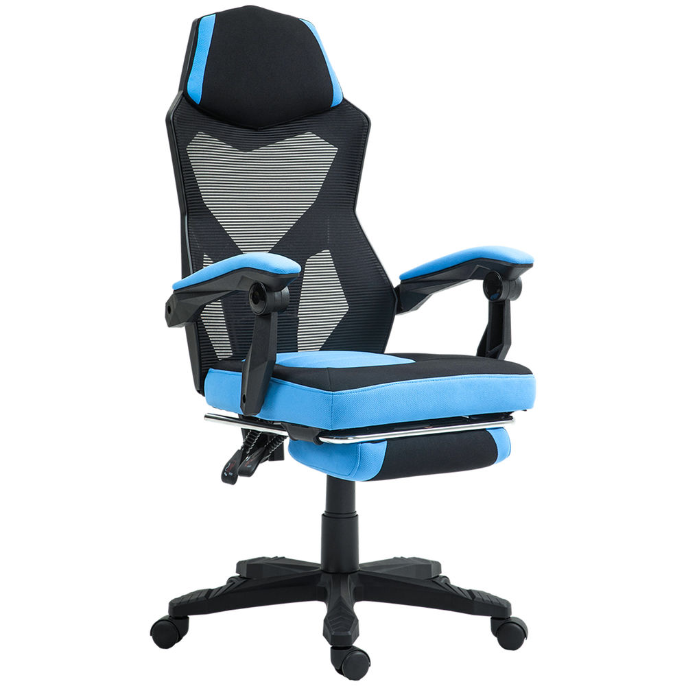 Silla gaming 58x63x122 cm malla color azul vinsetto
