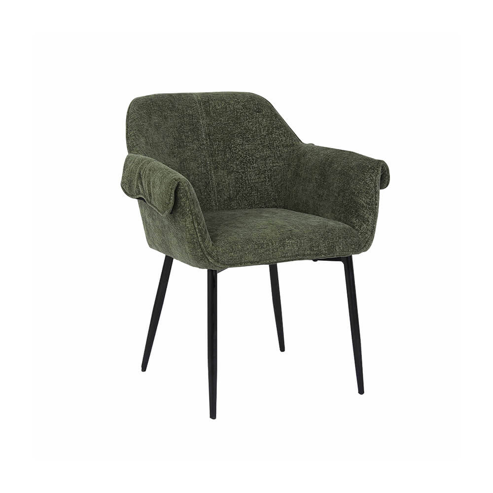Silla de comedor de chenilla cheno - set de 4 verde