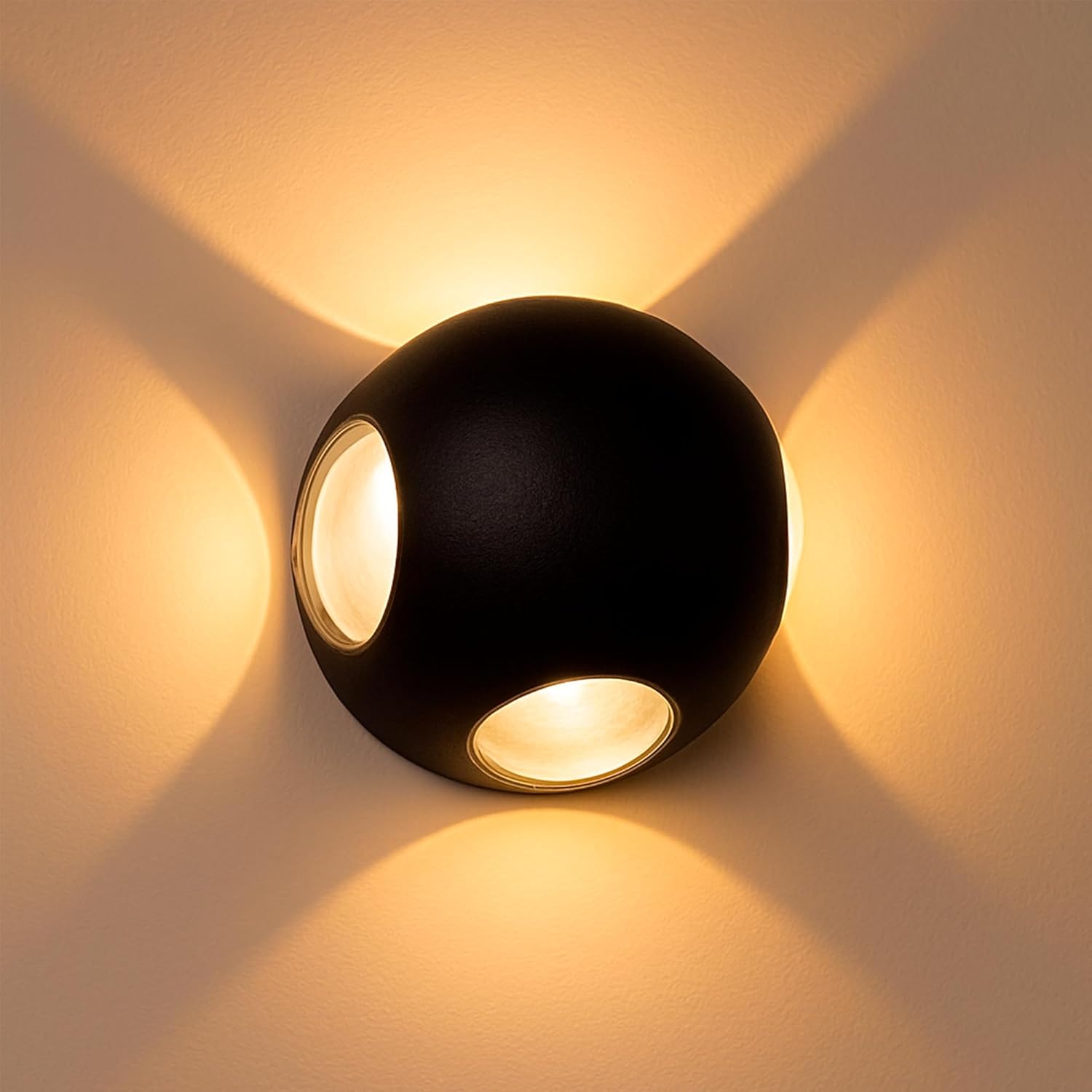 Aplique pared exterior 12w, 1440lm, ip65 impermeable, luz cálida 3000k