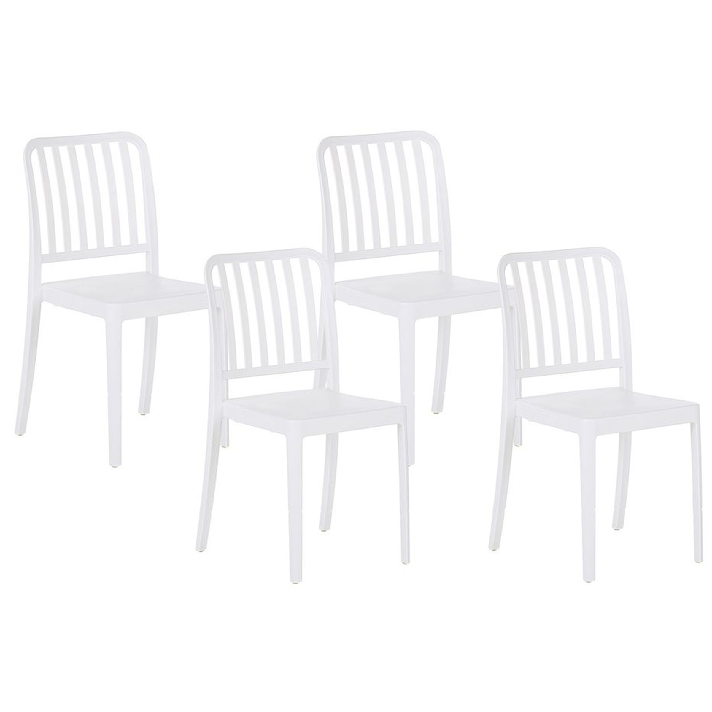 Conjunto de 4 sillas de jardín sersale material sintético blanco