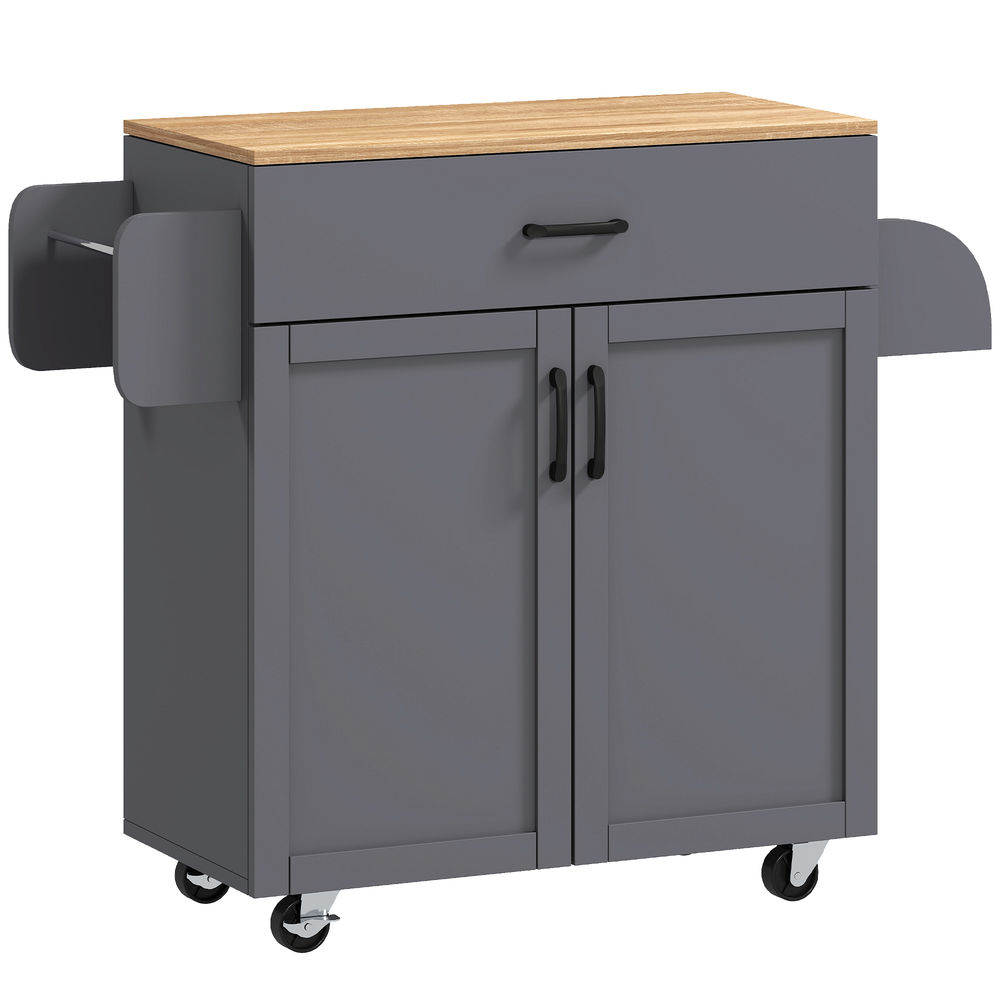 Isla de cocina 105x36x85 cm color gris Homcom, hogar - cocina