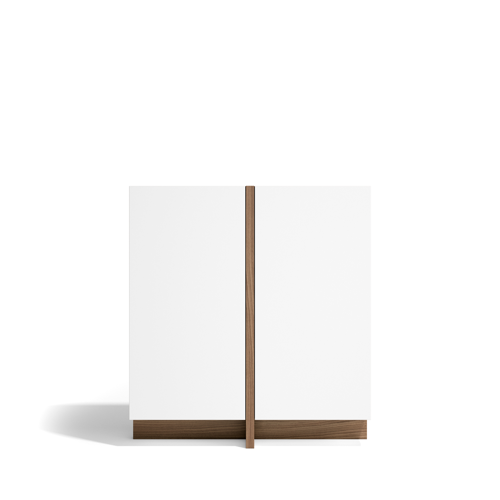 Aparador soho con 2 puertas, en melamina, nogal y blanco, 94x87x27cm