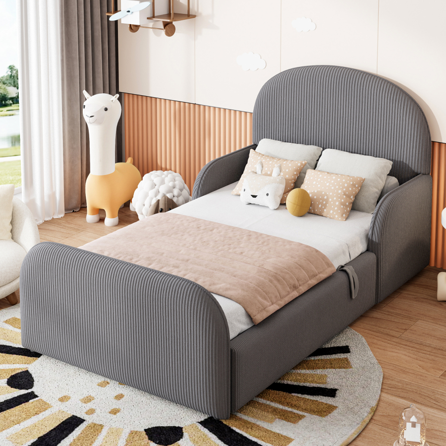 Cama tapizada 90x200 cm con almacenaje hidráulico terciopelo