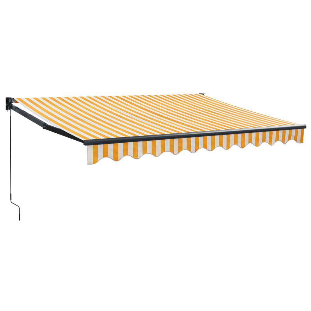 vidaXL toldo retráctil aluminio y tela blanco y amarillo 3x2,5 m