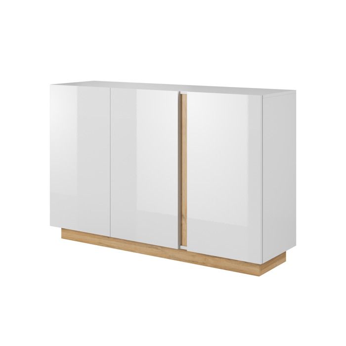 Comoda con vitrina - grandson - blanco/blanco brillante/roble grandson - 3