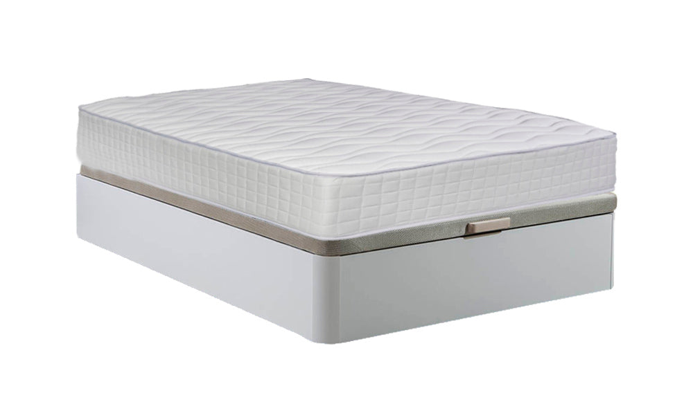 Cama canape abatible atenas blanco 150x190 cm + colchon top viscoelastico