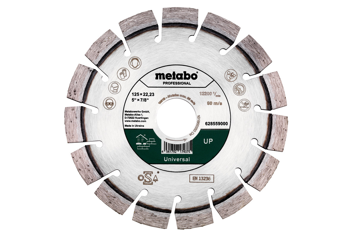 Metabo disco de cortar de diamante 125x22,23mm, "up", universal