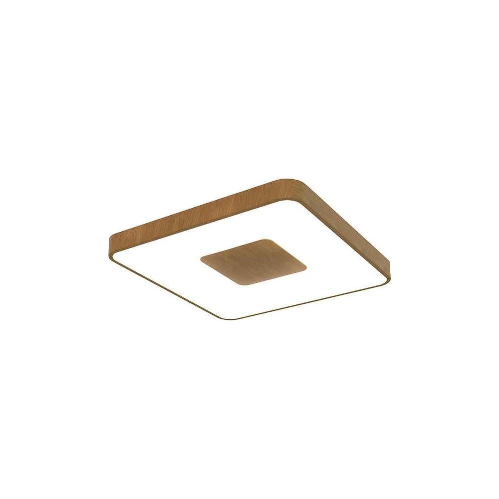 Mantra plafón LED cuadrado madera coin regulable con mando y app – 56w,