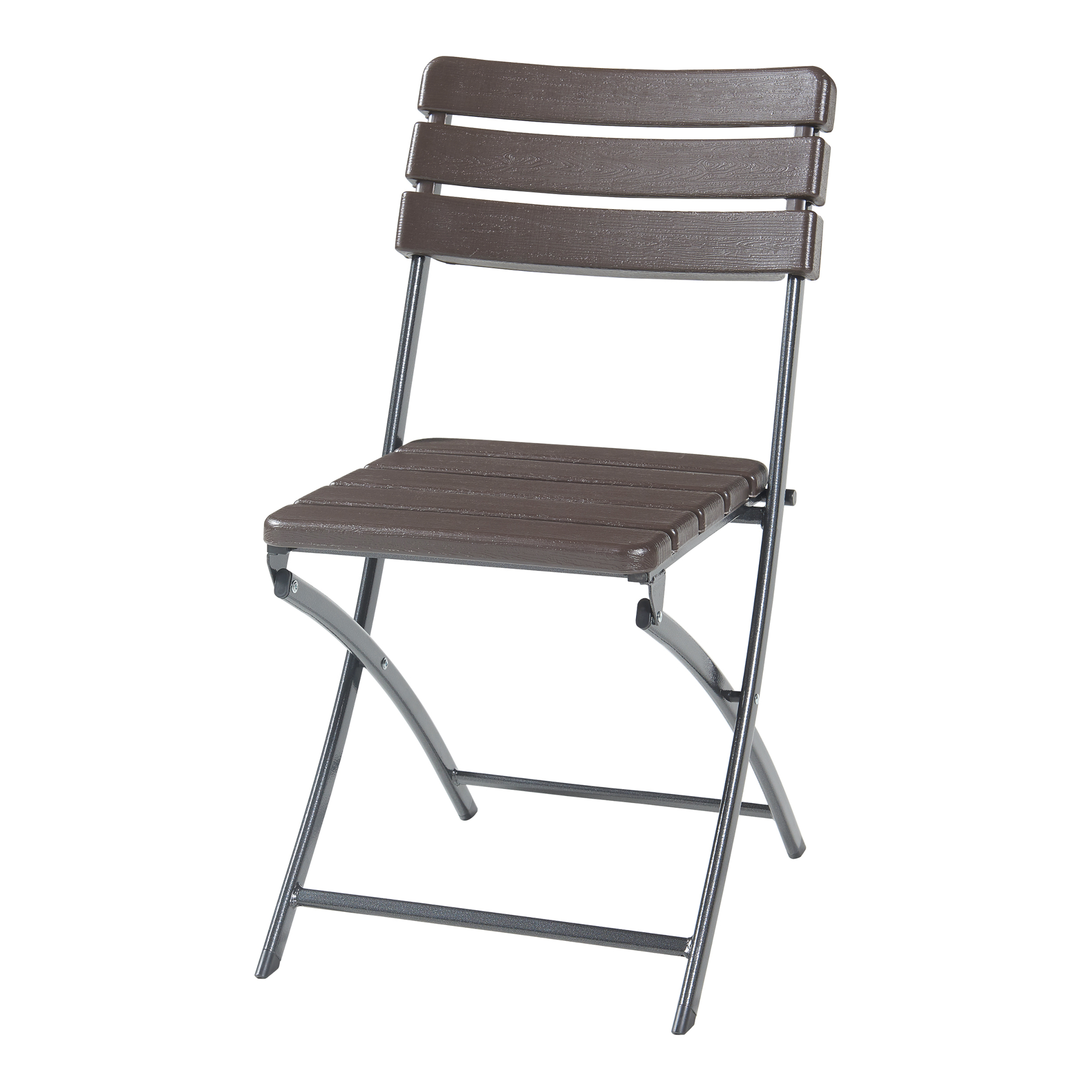 Set de 2 sillas plegables lillestrøm metal/plástico 81x58x46cm - marrón