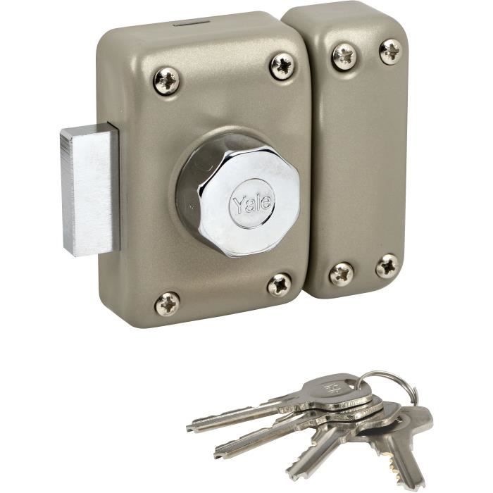 Cerradura yale yv25bt-50 - pulsador y cilindro 5 pines diámetro 23 mm - 4 l