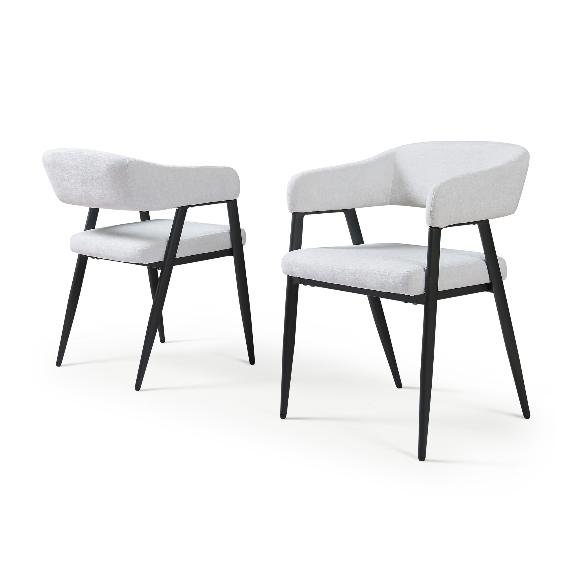 Juego de 2 sillas de comedor kohlmand tela acero 77x59x55cm gris claro